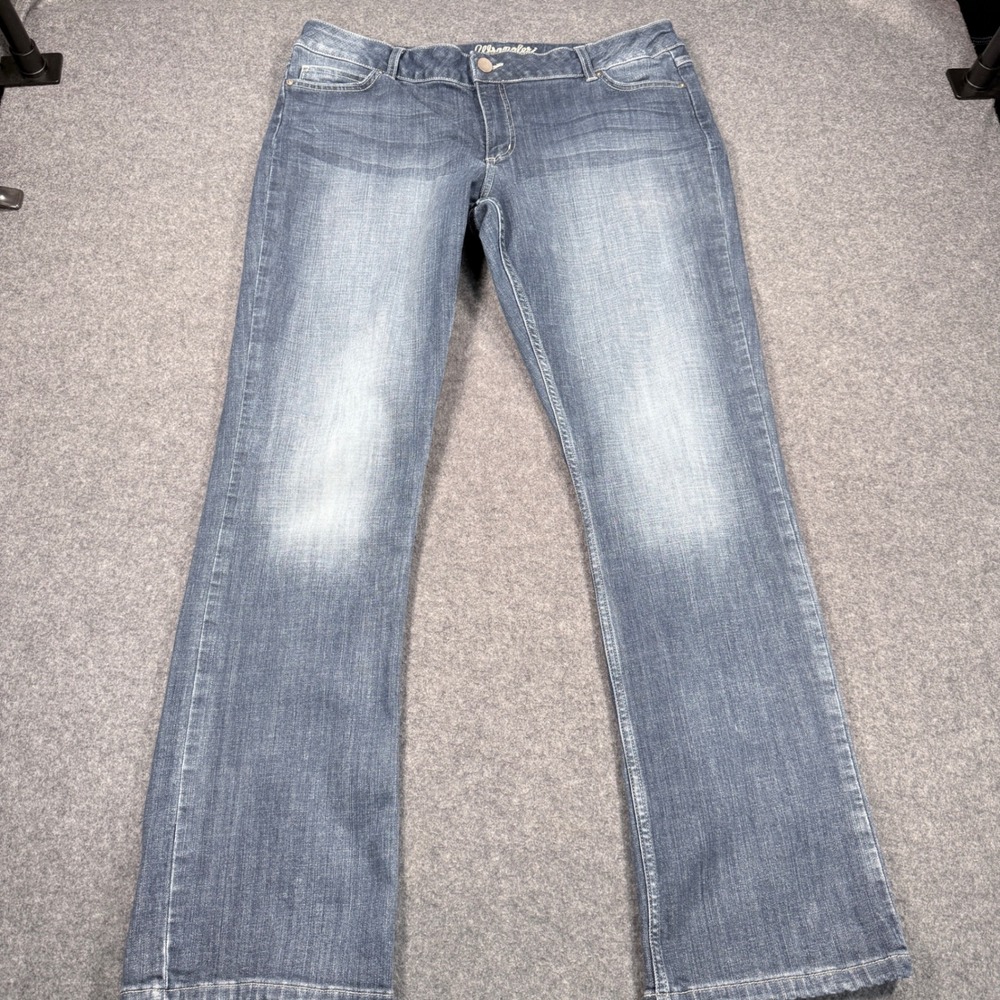 Wrangler Womens Straight Leg Jeans Blue Medium Wash Stretch Size 17x34 09MWTMS